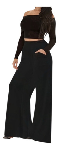 Pantalón Casual Holgado Para Mujer Con Bolsas #42 - P