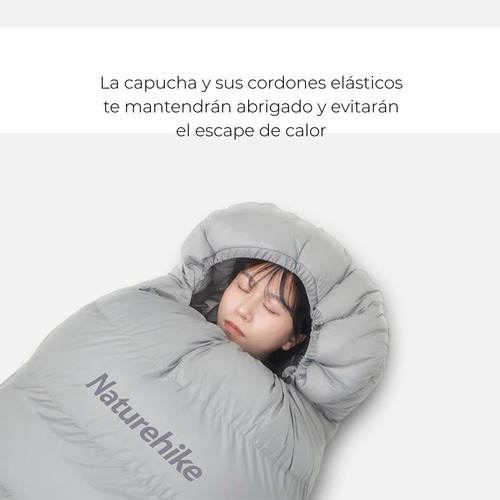 Imagen 4 de 9 de Sleeping Bag De Relleno Híbrido Plumas Rm80 -6°c Naturehike