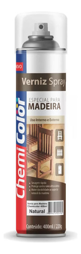 Verniz Spray Especial Acabamento Madeira Cor Natural 400ml