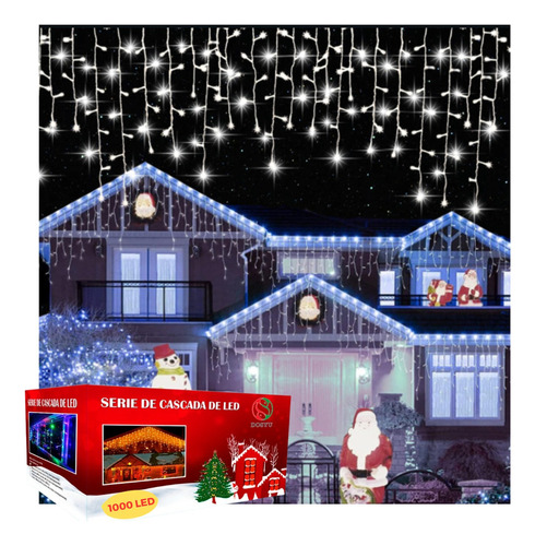 Luces de navidad y decorativas Dosyu Dosyu dy-ice1000l-csc 18m de largo 110V - blanco frío con cable transparente