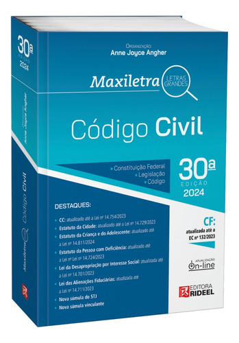 Código Civil - Coleção Maxiletra - 2024 30ª Edição, De Anne Joyce Angher. Editorial Rideel Editora ( Bicho Esperto ), Tapa Mole En Português