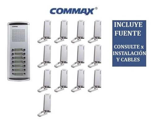 Imagen 2 de 5 de Kit Portero Electrico 14 Pulsadores Dr14am + 13 Telefonos