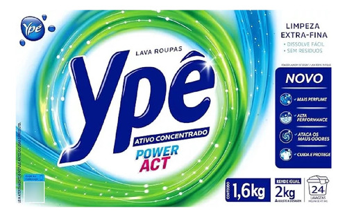 Sabão Lava Roupas Em Pó Ypê Power Act 1,6kg