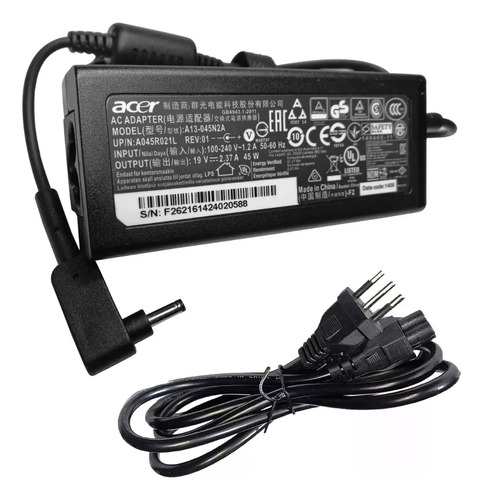 Cargador Original Acer (45w) 19v 2.37a Punta Fina 3.0x1.1mm