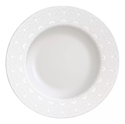 Juego de vajilla de porcelana Alicia de Tramontina, 20 piezas, color blanco liso