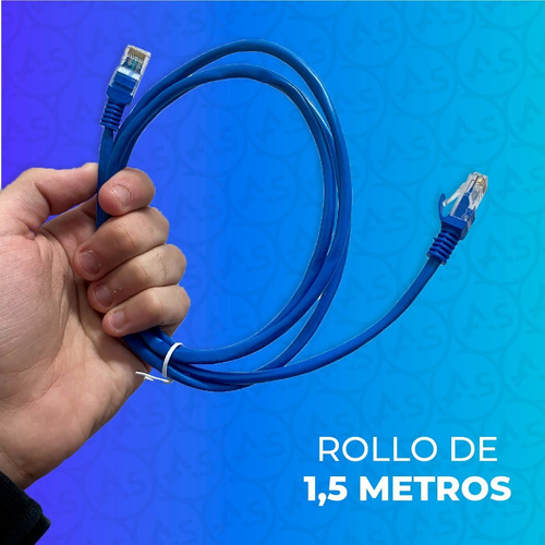 Imagen 3 de 10 de Cable De Red Lan Ethernet 1,5 Metros Para Internet Cat 5e