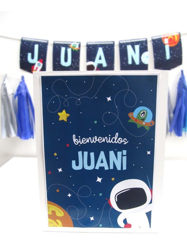 Imagen 5 de 9 de Kit Imprimible Cumpleaños Espacio Astronauta Personalizado