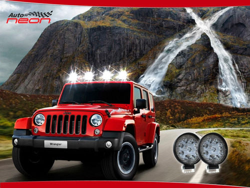 Imagen 8 de 9 de Par Faros 9 Led Estrobo Auxiliares 27w 4x4 Universales Spot