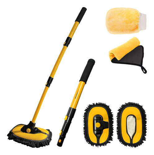 Cepillo Para Lavar El Coche Fregona Con Mango Largo Kit Para
