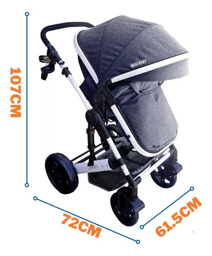 Imagen 7 de 9 de Coche Moisés Lanin 3 En 1 Travel System Mega Baby T.oficial
