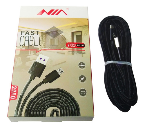 Cable Usb Tipo V8 Micro Usb Alta Resistencia Modelo An-51 2m