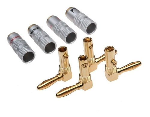 Imagen 5 de 6 de Conector Banana Nakamichi Hifi Pack 8 Unidades Ángulo Recto