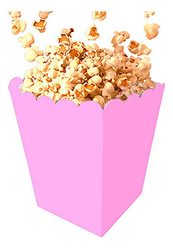 Cajita Pochoclera/golosinera Rosa Pastel X10u