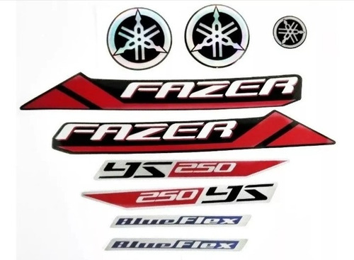 Faixa Adesivos Completo Yamaha Fazer 250 Flex 2013 Preta