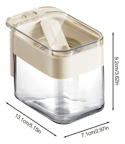 Recipiente De Sal De Vidrio Con Cuchara Tarro De Sal Con Tap