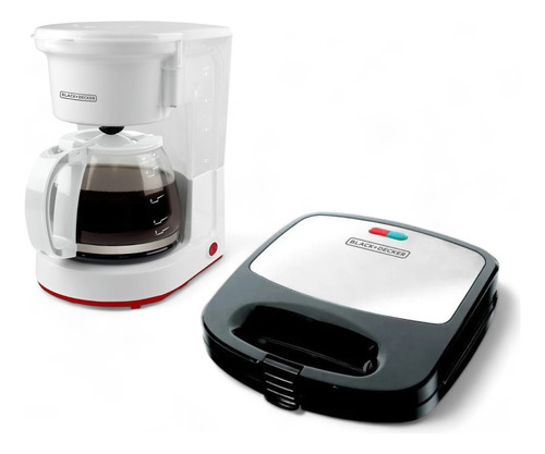 Combo Cafetera De Filtro + Sandwichera 3 En 1 Color Blanco
