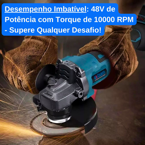 Lixadeira Eletrica Esmerilhadeira Angular A Bateria 48v