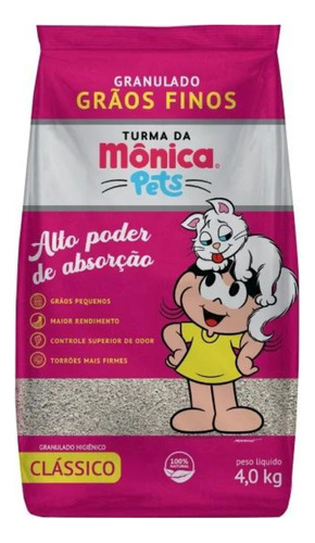 Granulado Sanitário Grãos Finos Turma Da Mônica Pets 4kg