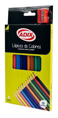 Lápices De Colores Jumbo 12 Un Adix