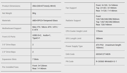 Imagen 10 de 10 de Gabinete Deepcool Ck560 Blanco Alto Flujo De Aire 4 Coolers