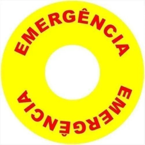 Placa Identific Emergencia Para Botao 22m Amarelo Metaltex