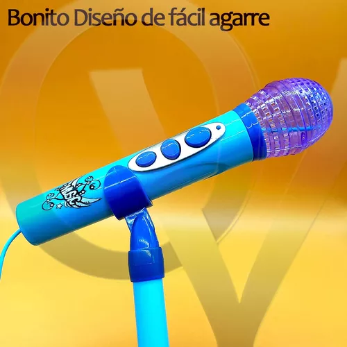 Micrófono Juguete Con Base Bocina Luces Infantil Karaoke