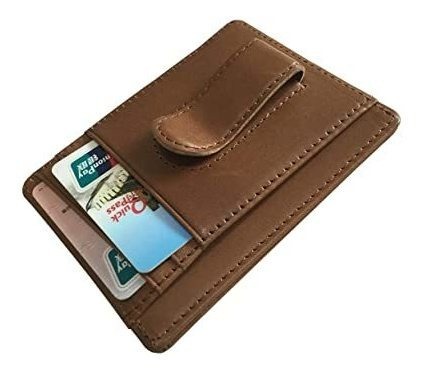 Monedero Para Hombre De Cuero Genuino Minimalista Delgado