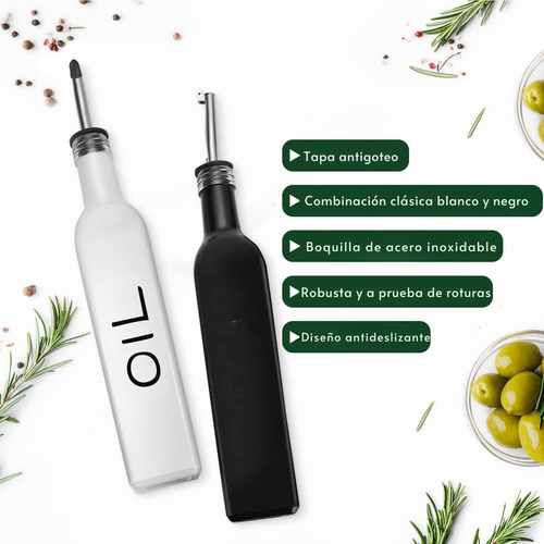 Pack 2 Botellas Para Aceite Vinagre Soya 500 Ml Dispensador