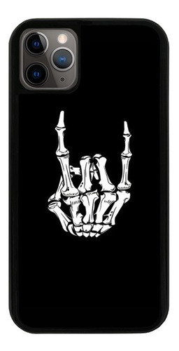 Funda Uso Rudo Tpu Para iPhone Calavera Mano Huesos Negro