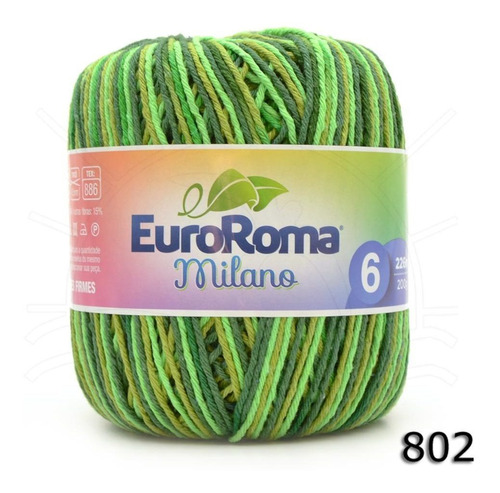 Barbante Euroroma Milano 200g 802 Esmeralda Cor Verde