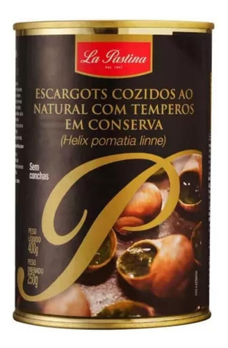 Escargot Frances La Pastina Sem Concha 48 Unid 250 Gr