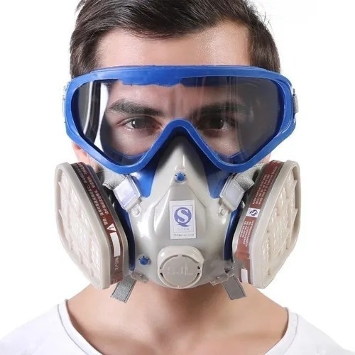 Máscara De Gas Anti Virus Saliva Con Filtro De Lentes Pol