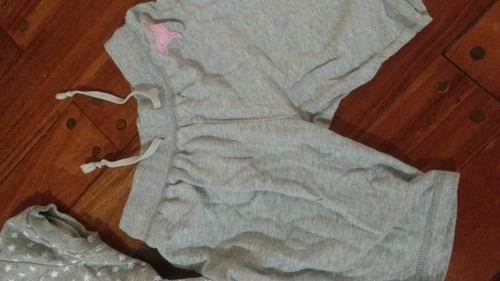 Conjunto Pink Nena Talle 8 .short Chaleco Campera Capucha