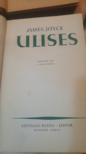 Ulises Joyce 1ra Edición En Español 1945 Ed. Santiago Rueda