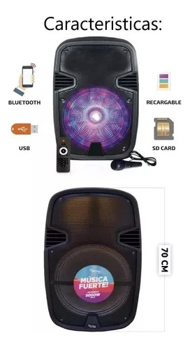 Imagen 6 de 10 de Parlante Portatil Bluetooth Harrison Kanji Acid Max C/ Mic