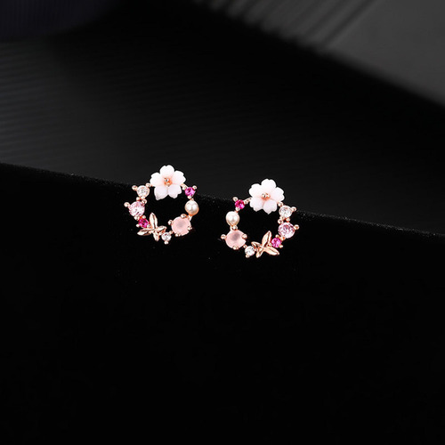 Pendientes B A La Moda Para Mujer Con Forma De Flor Y Perlas