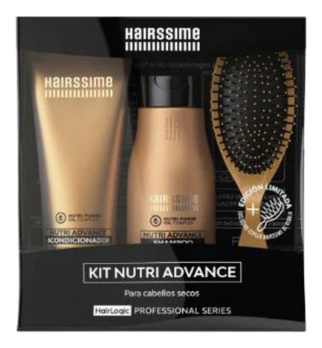 Kit Hairssime Shampoo + Acondicionador + Peine Nutriadvance 