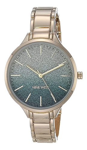 Nine West ® Reloj De Diseñador Mano Mujer 2336gngb Dht Color de la correa Dorado / Gold Color del bisel Dorado / Gold Color del fondo Satinado