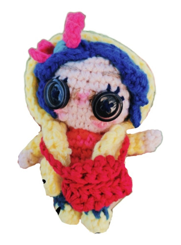 Mini Coraline Amigurumi, Crochet Personalizado 12 Cm