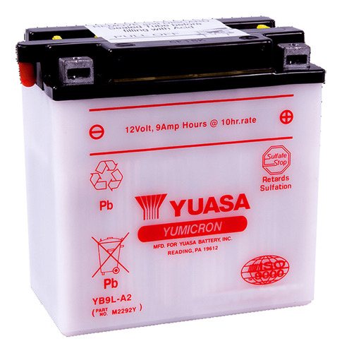 Batería Moto Yuasa Yb9l-a2 Kawasaki Ex305-b Gp Desde 1983