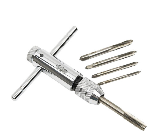 Llave De Trinquete Ajustable Para Machuelos Con Mango T