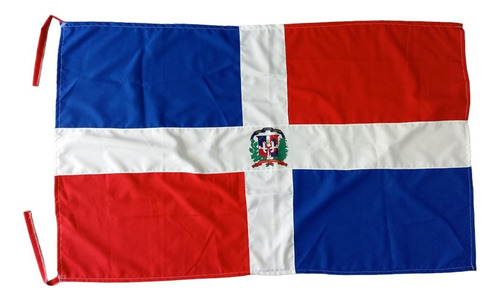 Bandera República Dominicana 140 X 80cm En Tela De Buena Cal