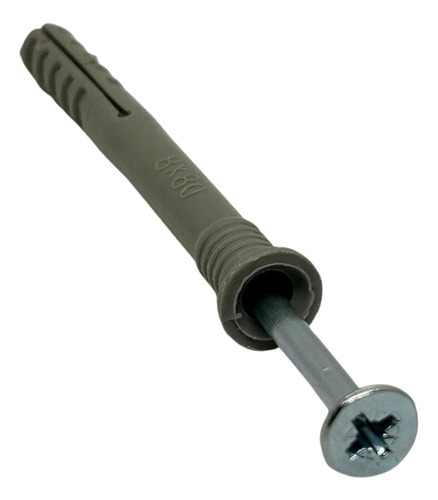 Imagen 2 de 9 de Tarugo Clavo - Tornillo Punta Cruz 8 X 80mm - 50 Unidades