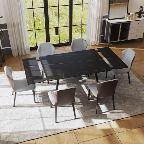 Povison Mesa De Comedor Extensible De Mármol Moderna Mesa De