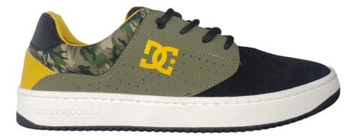 Zapatilla Dc Shoes Modelo Plaza Tc Ss Negro Verde Camuflado