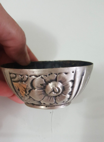 Base Soporte Mate Calabaza Cincelado Flor Repuesto Plata Oro (Usado)