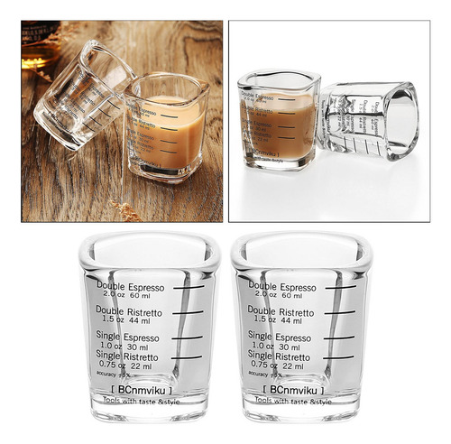 Ba 2 Vasos De Chupito Espresso Vasos De Medición Líquidos De