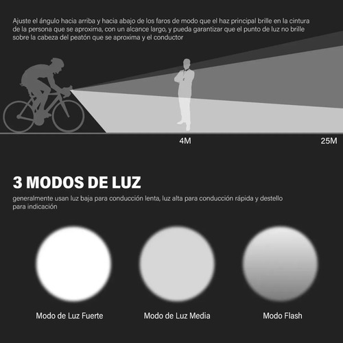 Imagen 5 de 7 de Luces Delanteras Y Traseras A Prueba De Lluvia P/bicicleta