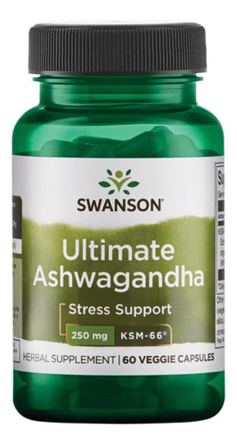 Extracto Estandarizado Ashwagandha 250mg X 60 Caps - Swanson Sin Sabor