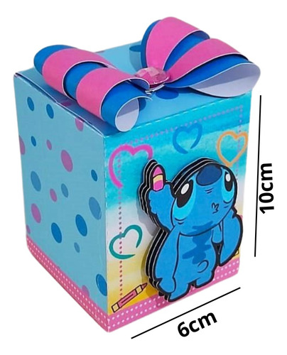 Caixinha Personalizada Lilo E Stitch - Kit Com 15 Unidades